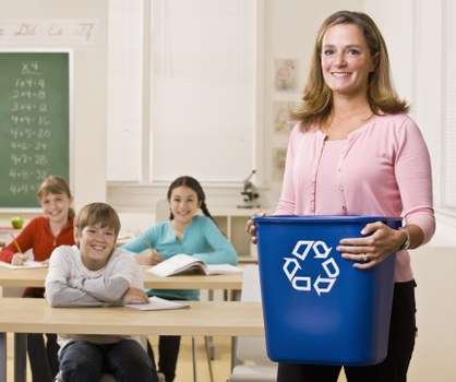 Recycling process in action with sorted materials