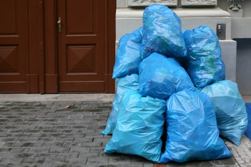 Business professionals discussing skip hire options